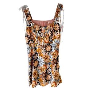 NWT Bailey Rose Say So Mini Dainty Dress Floral Rose Browns Blue M